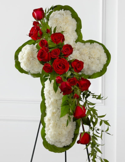 Floral Cross Easel