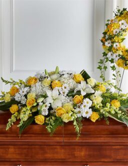 Golden Harmony Casket Spray